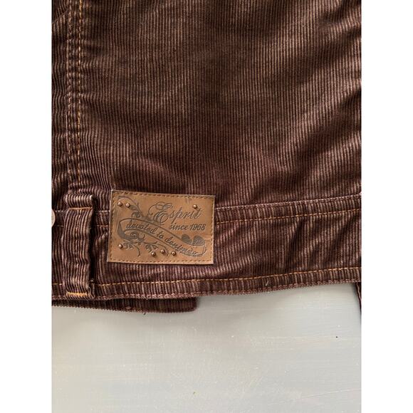Esprit Corduroy Jacket Faux Fur Brown XS Womens - Picture 4 of 8